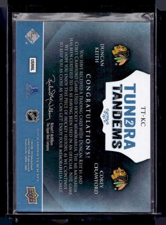 2013-14 Upper Deck Artifacts - Tundra Tandems - Duncan Keith / Corey Crawford #TT-KC