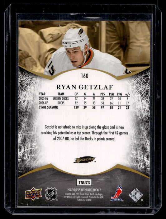 2007-08 Upper Deck SP Authentic - Limited - SP Notables - Ryan Getzlaf #160 /100