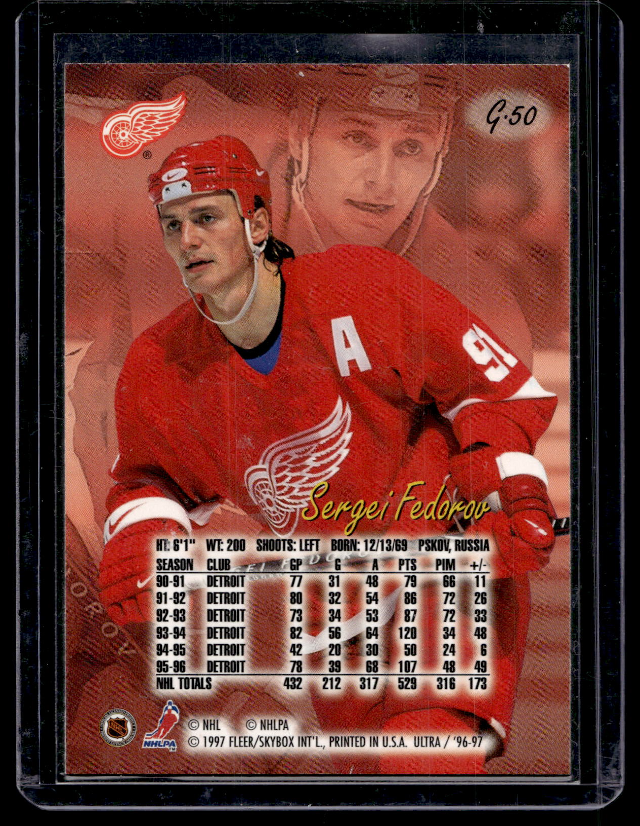 1996-97 Fleer Ultra - Gold Medallion - Sergei Fedorov #G-50