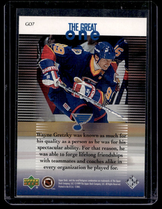 1999 Upper Deck Gretzky Living Legend - The Great One - Wayne Gretzky #GO7