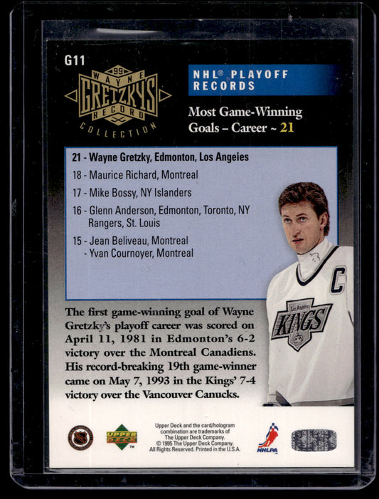 1995-96 Upper Deck - Wayne Gretzky's Record Collection - Wayne Gretzky #G11