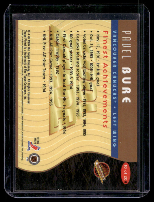 1995-96 NHL Cool Trade - Topps Finest - Pavel Bure #10