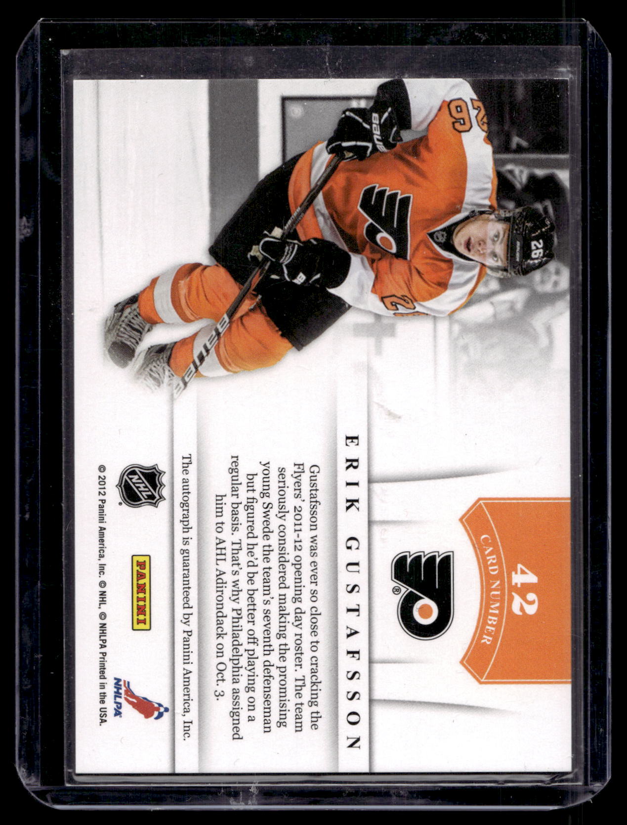 2011-12 Panini Playoff Contenders - NHL Ink - Erik Gustafsson #42 RY