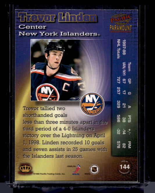 1998-99 Pacific Paramount - Ice Blue - Trevor Linden #34