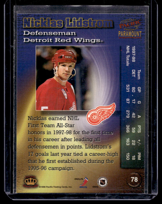 1998-99 Pacific Paramount - Copper - Nicklas Lidstrom #78
