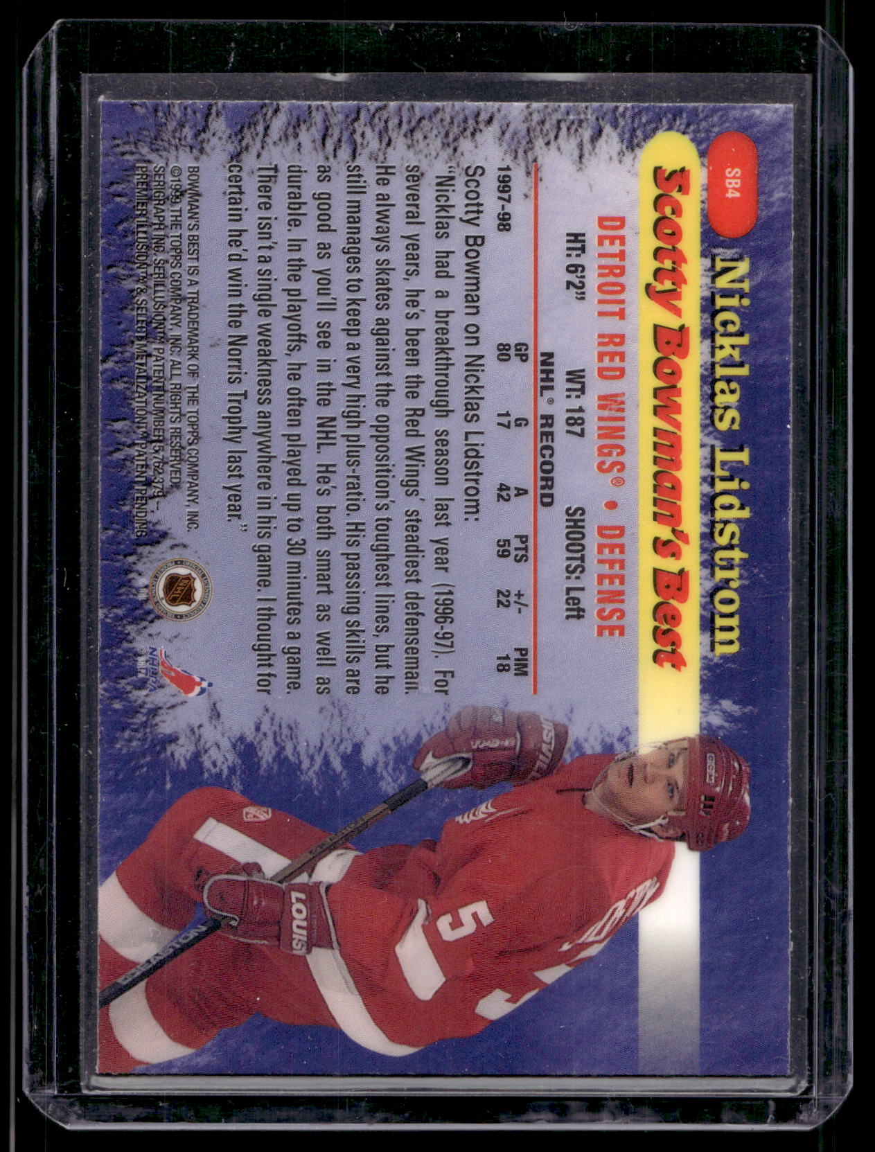 1998-99 Bowman's Best - Scotty Bowman' Best - Nicklas Lidstrom #SB4