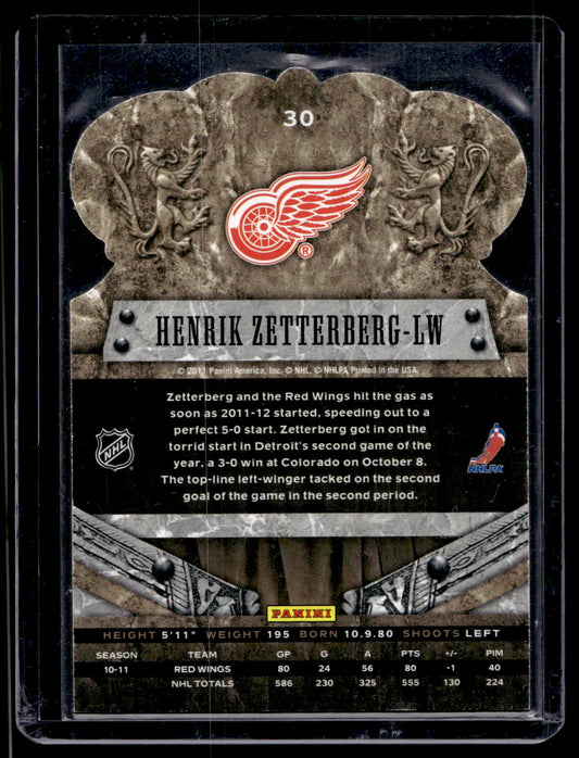 2011-12 Panini Crown Royale - Red - Henrik Zetterberg #30
