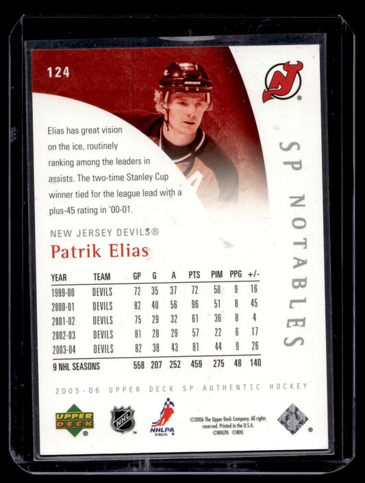 2005-06 Upper Deck SP Authentic - SP Notables - Patrik Elias #124 /999
