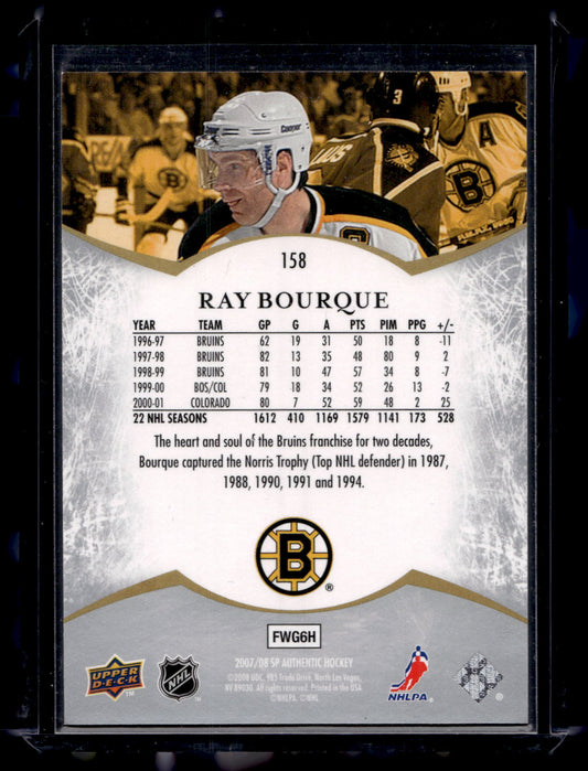 2007-08 Upper Deck SP Authentic - SP Notables - Ray Bourque #158 /1999