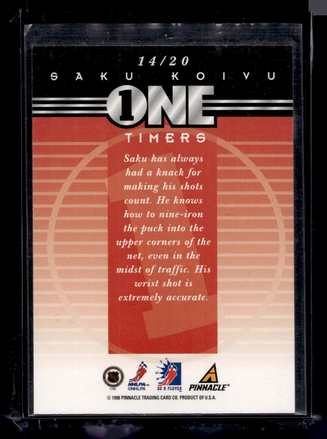 1997-98 Pinnacle Be A Player - One Timers - Saku Koivu #14
