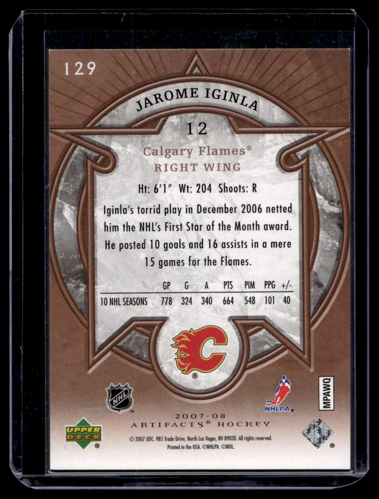 2007-08 Upper Deck Artifacts - Stars - Jarome Iginla #129 /1499
