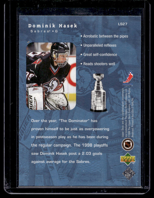 1998-99 Upper Deck - Lord Stanley's Heroes - Dominik Hasek #LS27