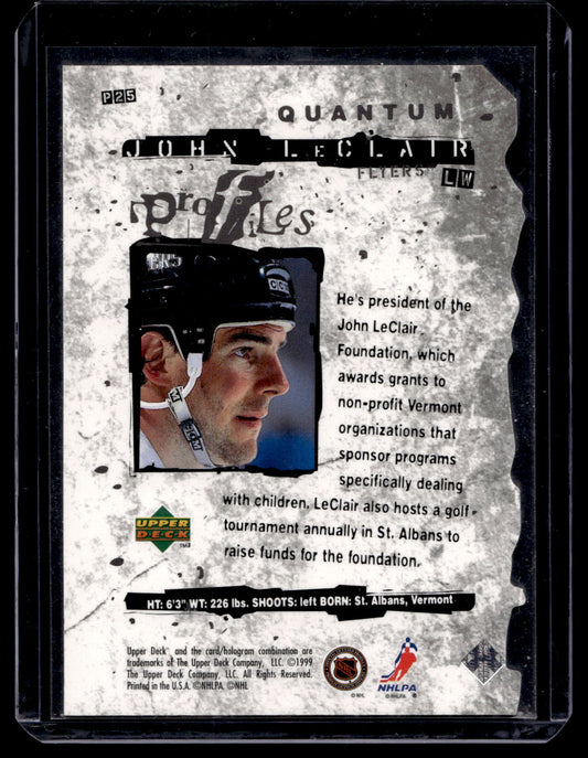 1998-99 Upper Deck - Profiles - Die-Cut Quantum - John Leclair #P25 /1500