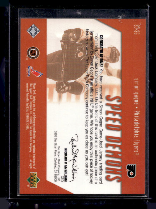 2002-03 Upper Deck - Speed Demons - Simon Gagne #SD-SG