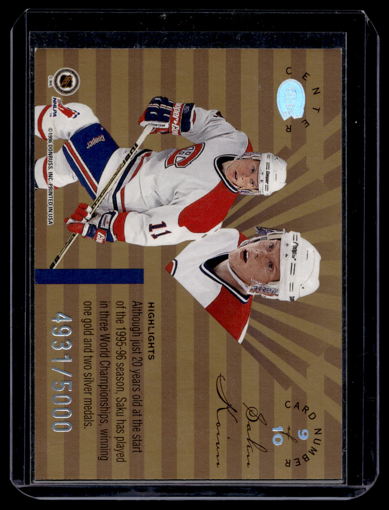 1995-96 Leaf Limited - Rookie Phenoms - Saku Koivu #9 /5000