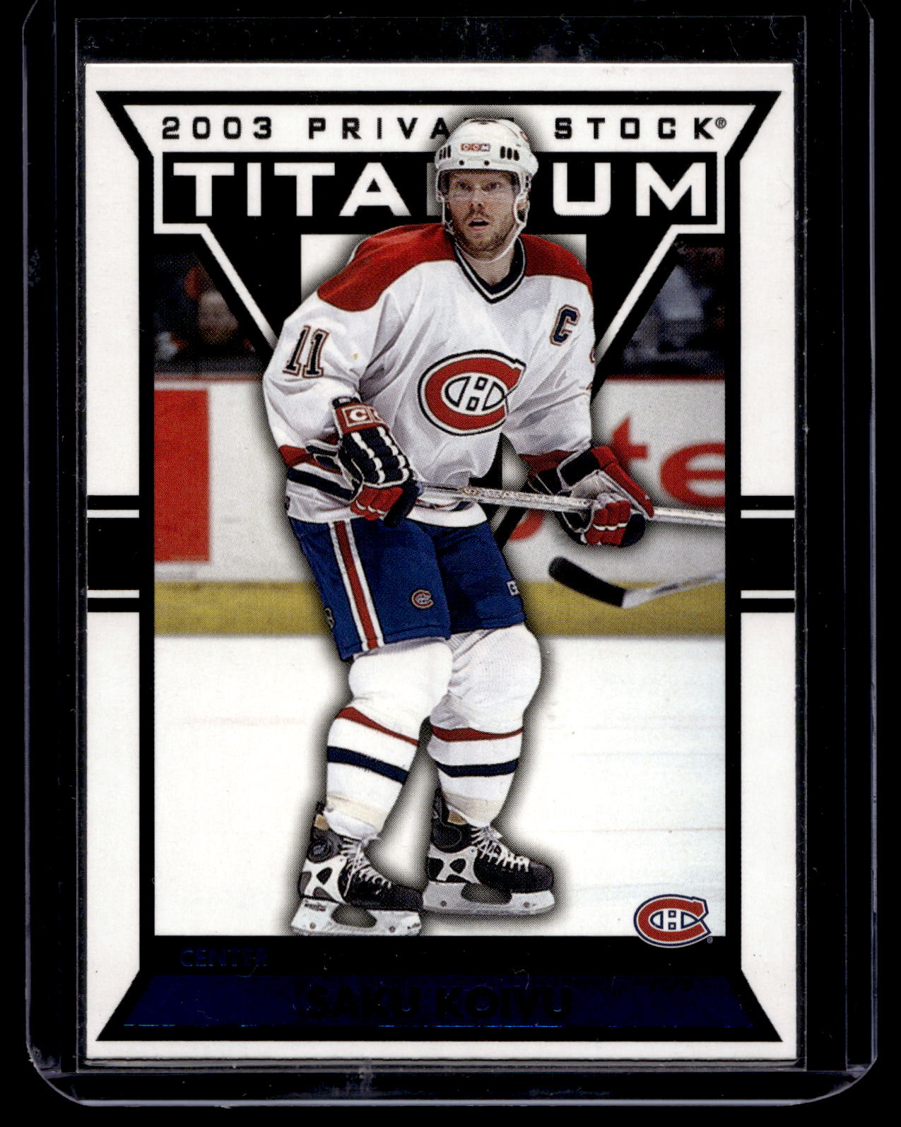 2002-03 Pacific Private Stock Titanium - Blue - Saku Koivu #55 /450