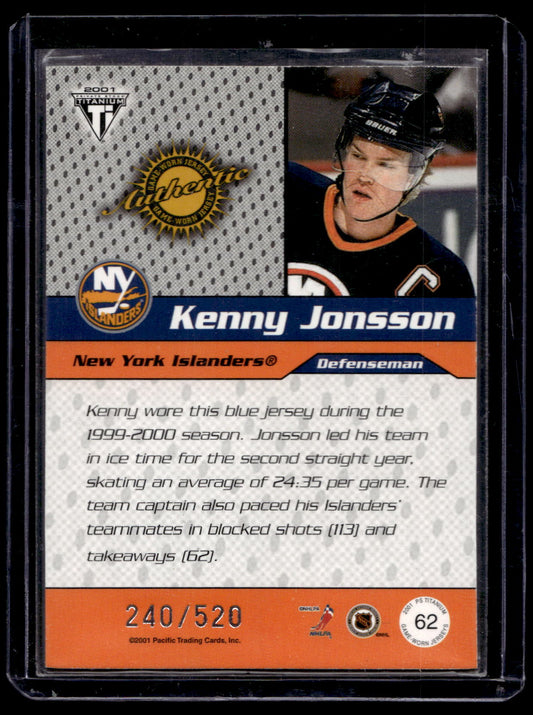 2000-01 Pacific Private Stock Titanium Draft Edition - Kenny Jonsson #62 /520