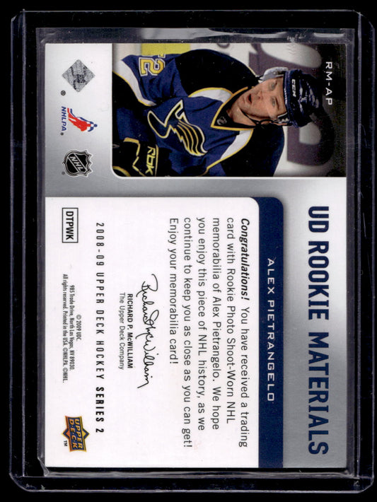 2008-09 Upper Deck - UD Rookie Materials - Alex Pietrangelo #RM-AP RY
