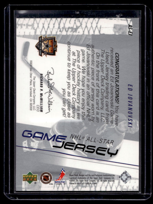 2002-03 Upper Deck - All-Star Jerseys - Ed Jovanovski #AS-EJ