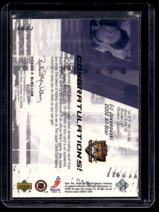 2002-03 Upper Deck - All-Star Performers - Ed Jovanovski #AS-EJ