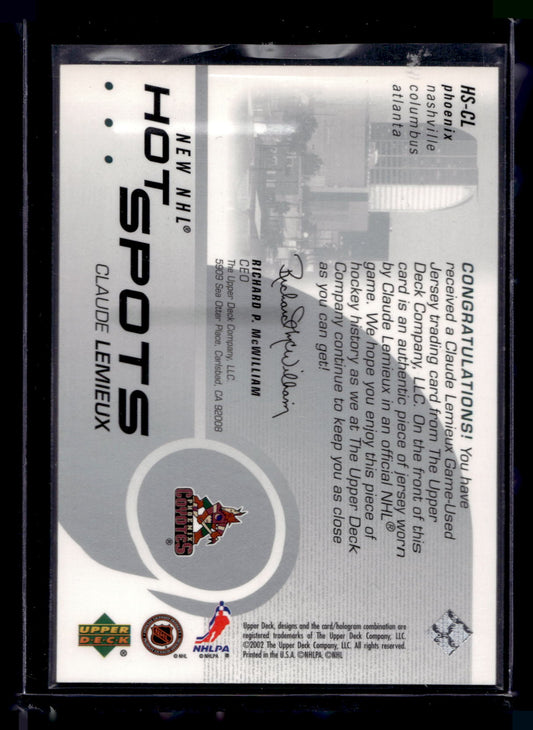 2002-03 Upper Deck - Hot Spots - Claude Lemieux #HS-CL
