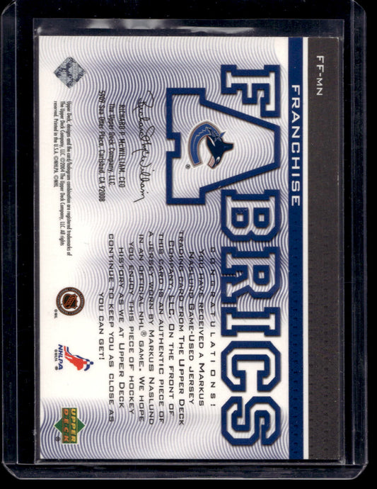 2003-04 Upper Deck - Franchise Fabrics - Markus Naslund #FF-MN