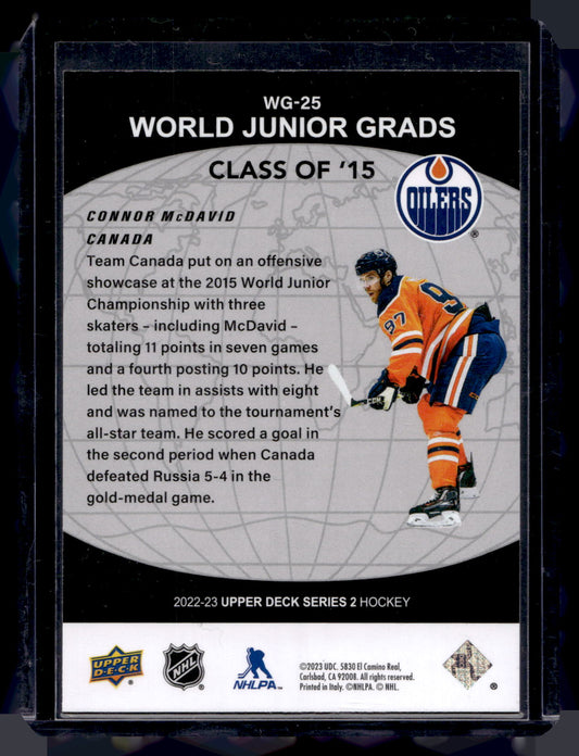2022-23 Upper Deck Series 2 - World Junior Grads - Connor McDavid #WG-25