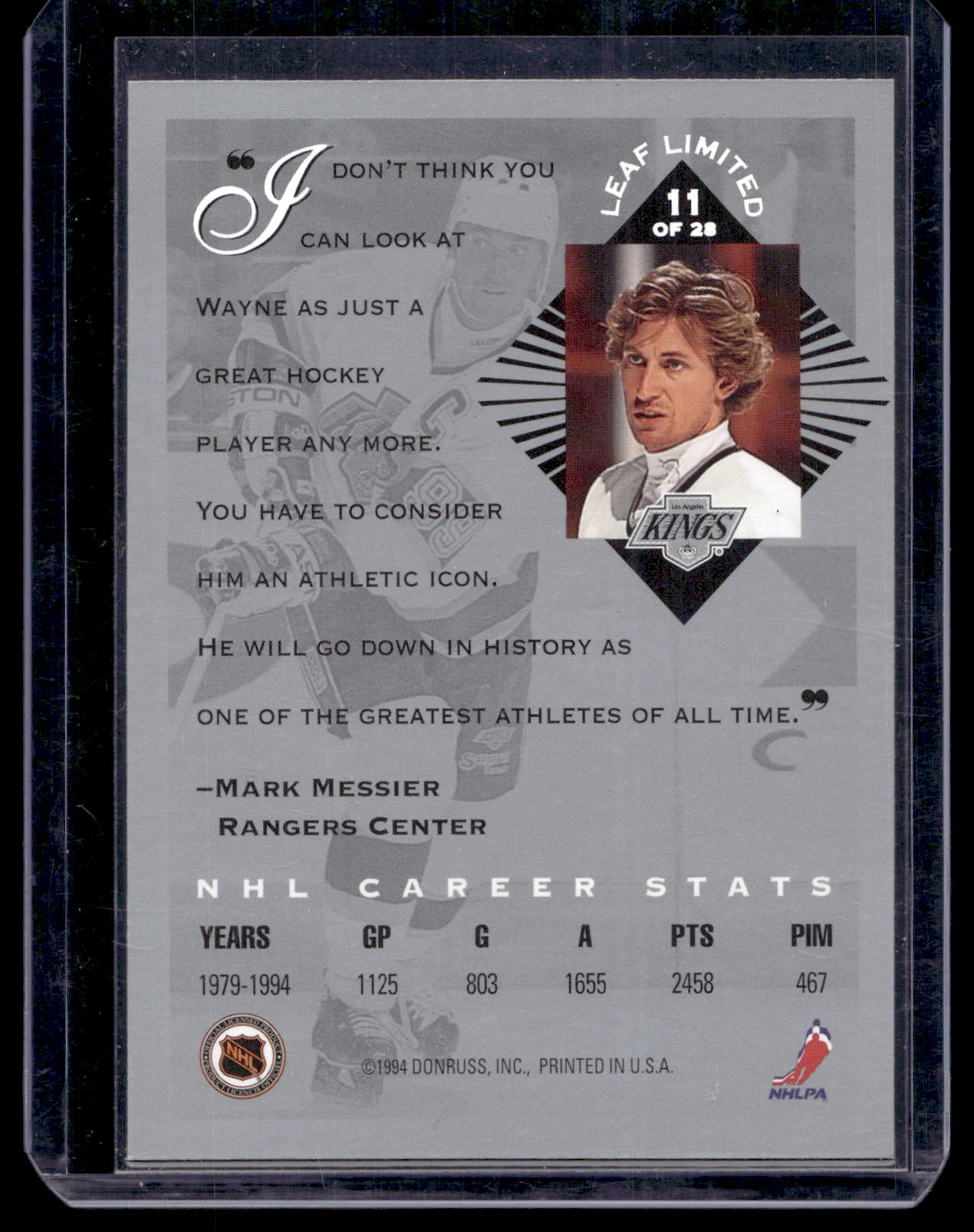 1994-95 Leaf - Limited Inserts - Wayne Gretzky #11