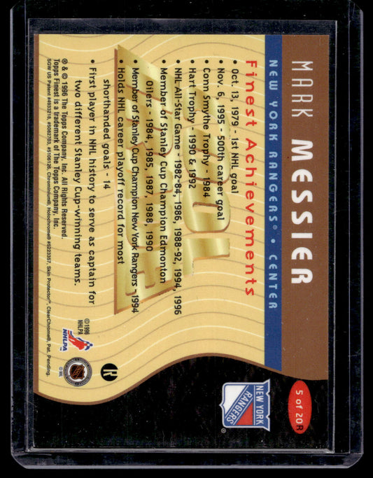 1995-96 NHL Cool Trade - Redemption Refractor - Topps Finest - Mark Messier #5