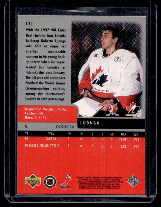 1997-98 Upper Deck Black Diamond - Roberto Luongo #131 RC
