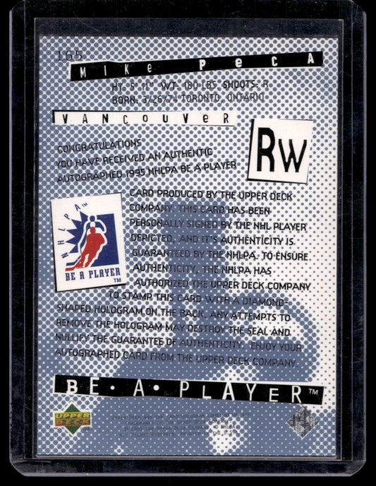 1994-95 Upper Deck Be a Player - Signatures - Mike Peca #165