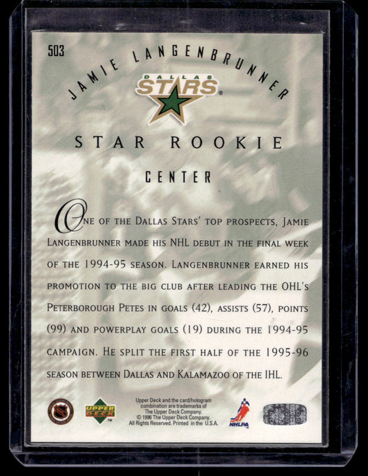 1995-96 Upper Deck - Electric Ice Gold - Star Rookie - Jamie Langenbrunner #503
