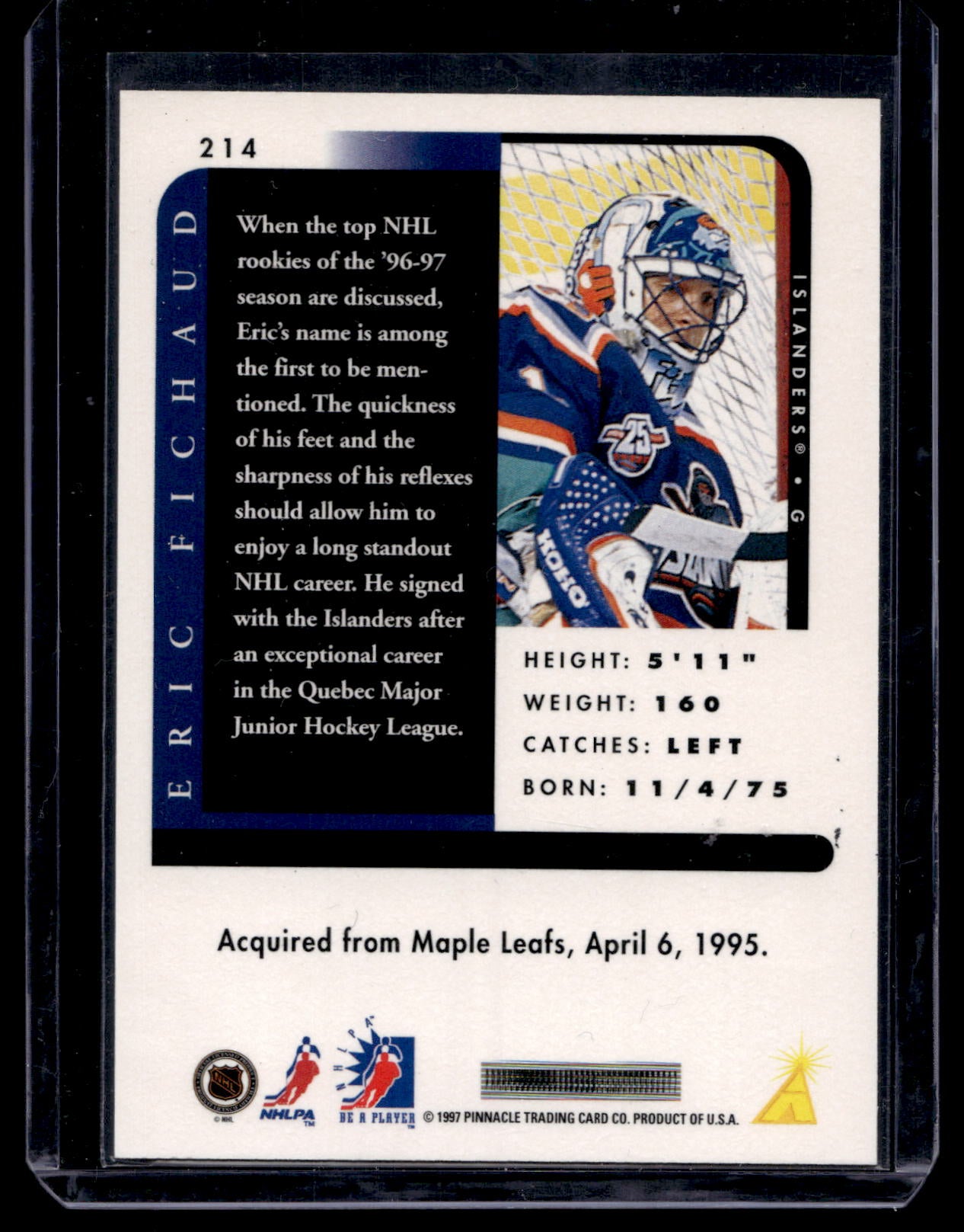 1996-97 Pinnacle Be A Player - Autographs - Eric Fichaud #214