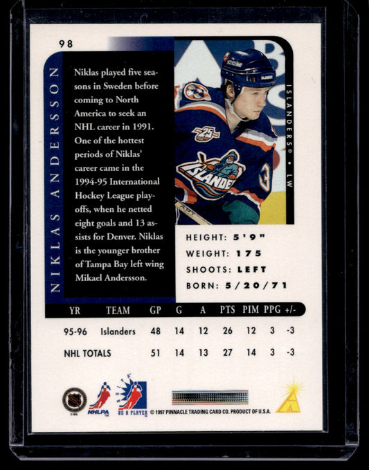 1996-97 Pinnacle Be A Player - Autographs - Niklas Andersson #98