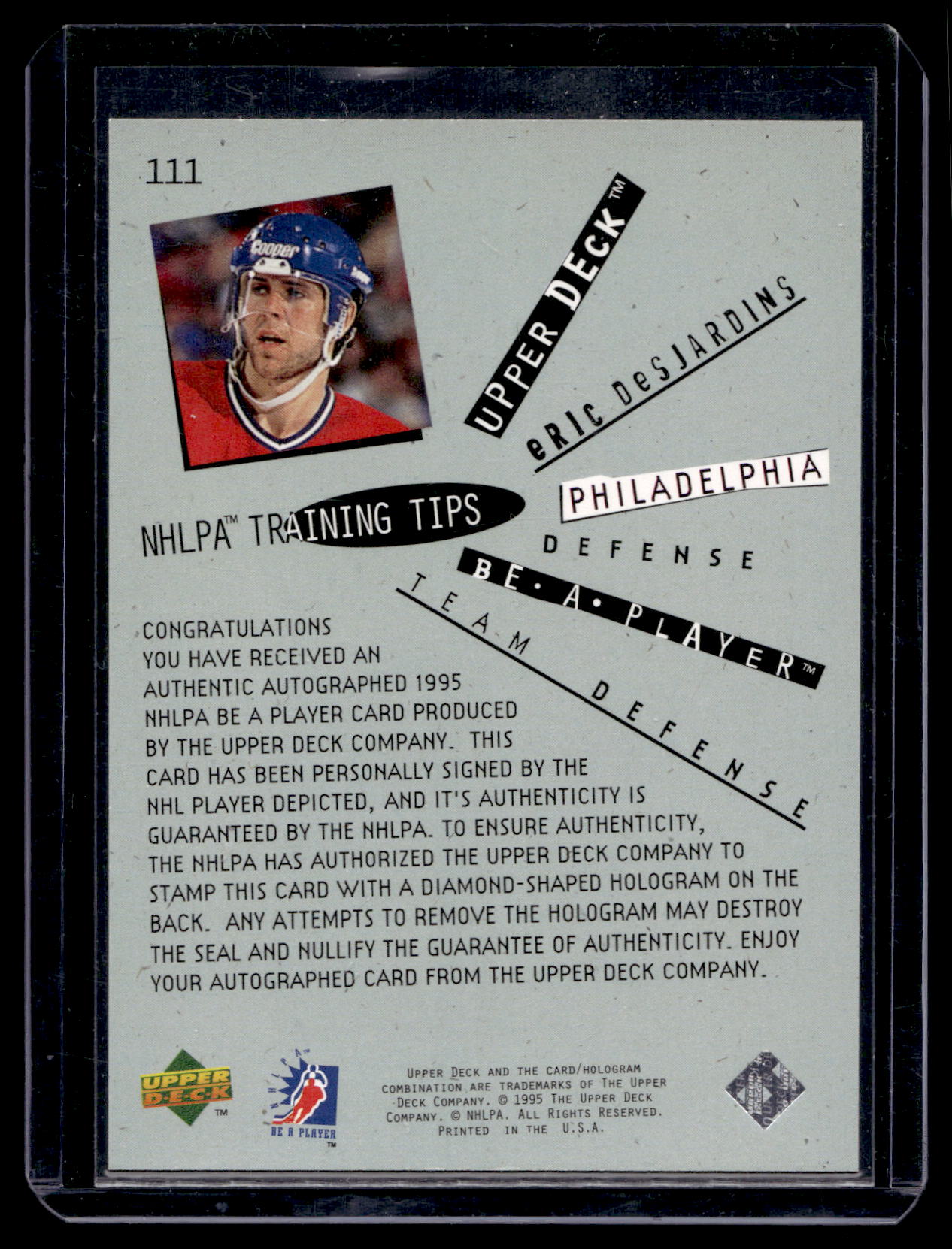 1994-95 Upper Deck Be a Player - Signatures - Eric Desjardins #111