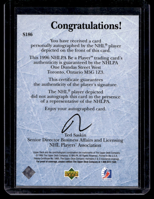 1995-96 Upper Deck Be a Player - Autographs - Adam Deadmarsh #S186