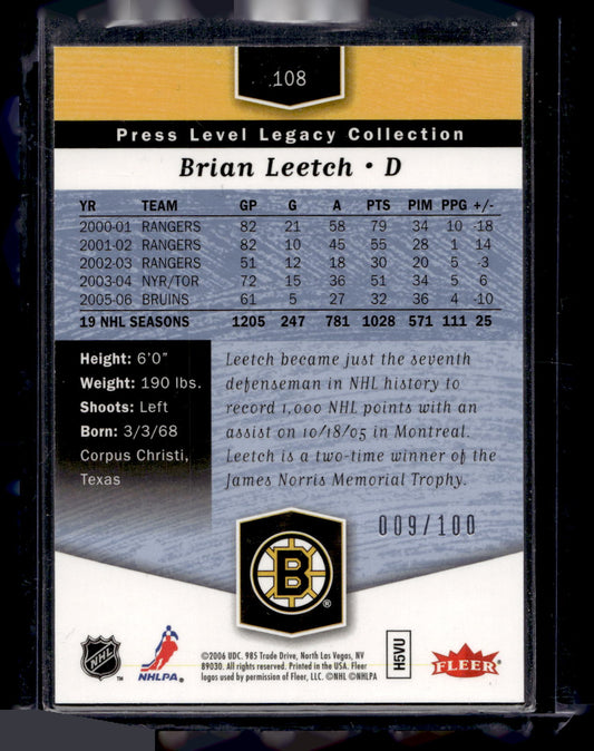 2006-07 Flair Showcase - Legacy Collection - Press Level - Brian Leetch #108 /100