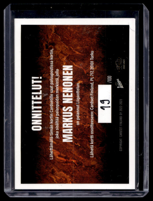 2022-23 Cardset - Patch - Markus Nenonen /100