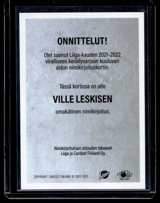 2021-22 Cardset Signature Limited Edition - Ville Leskinen /25