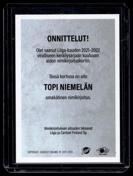 2021-22 Cardset Signature Limited Edition - Topi Niemelä /25