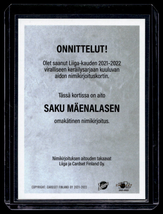 2021-22 Cardset Signature Limited Edition - Saku Mäenalainen /25