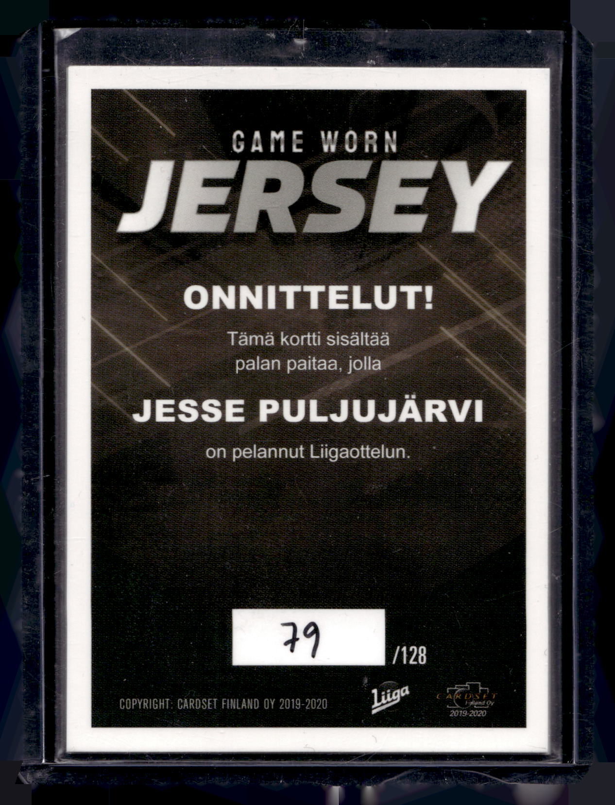 2019-20 Cardset - Game Worn Jersey - Jesse Puljujarvi /128