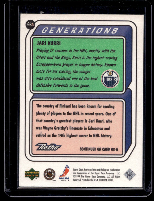 1999-00 Upper Deck Retro - Generations - Jari Kurri #G8A