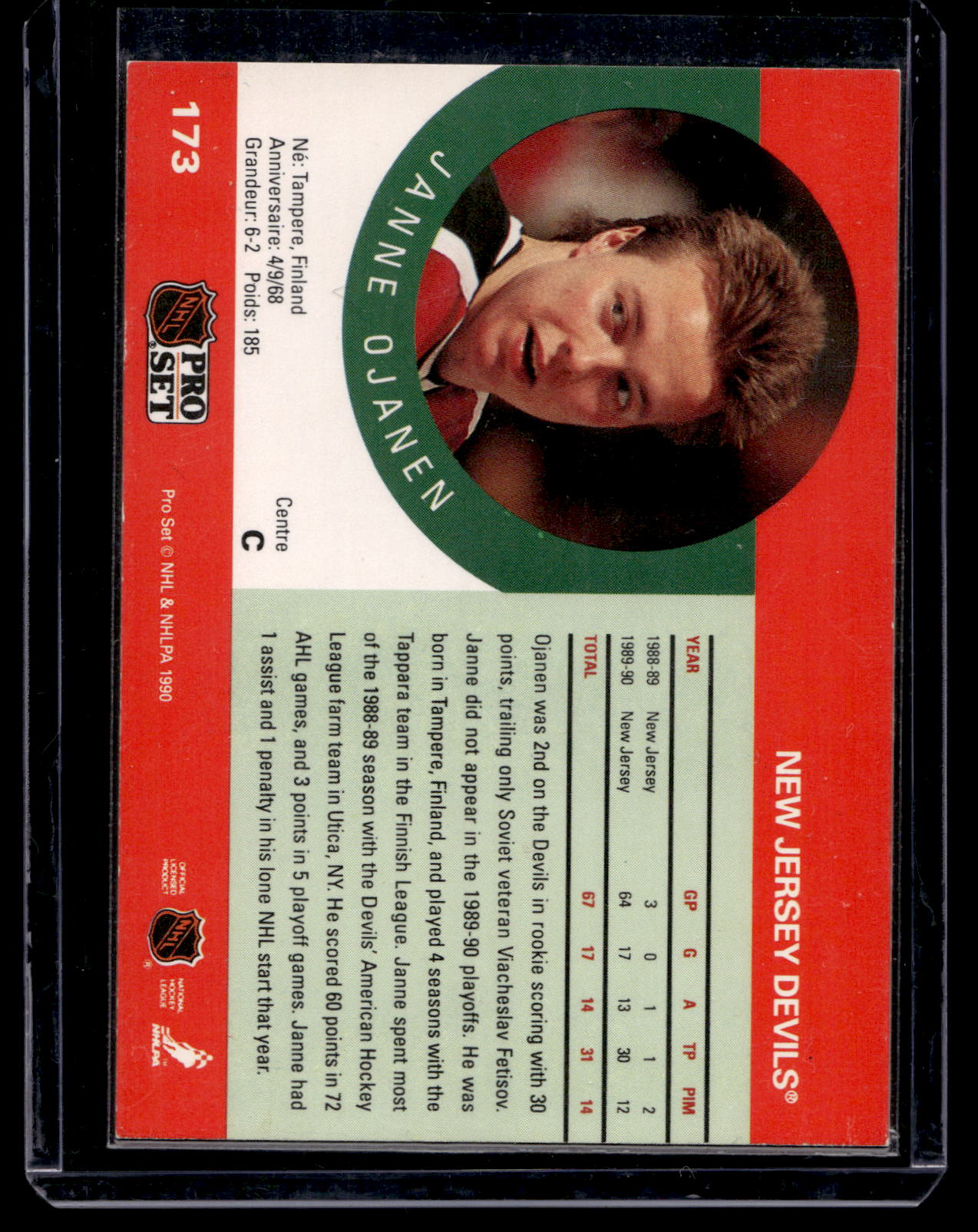 1990-91 Pro Set - Janne Ojanen #173 RC