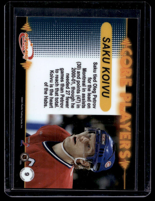 2001-02 Pacific Atomic - Core Players - Saku Koivu #9