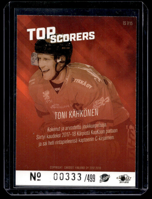 2017-18 Cardset - Top Scorers - Top Scorers Silver - Toni Kähkönen #TS7 /499