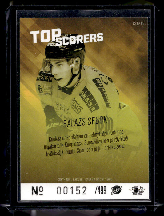 2017-18 Cardset - Top Scorers - Top Scorers Silver - Balazs Sebok #TS6 /499