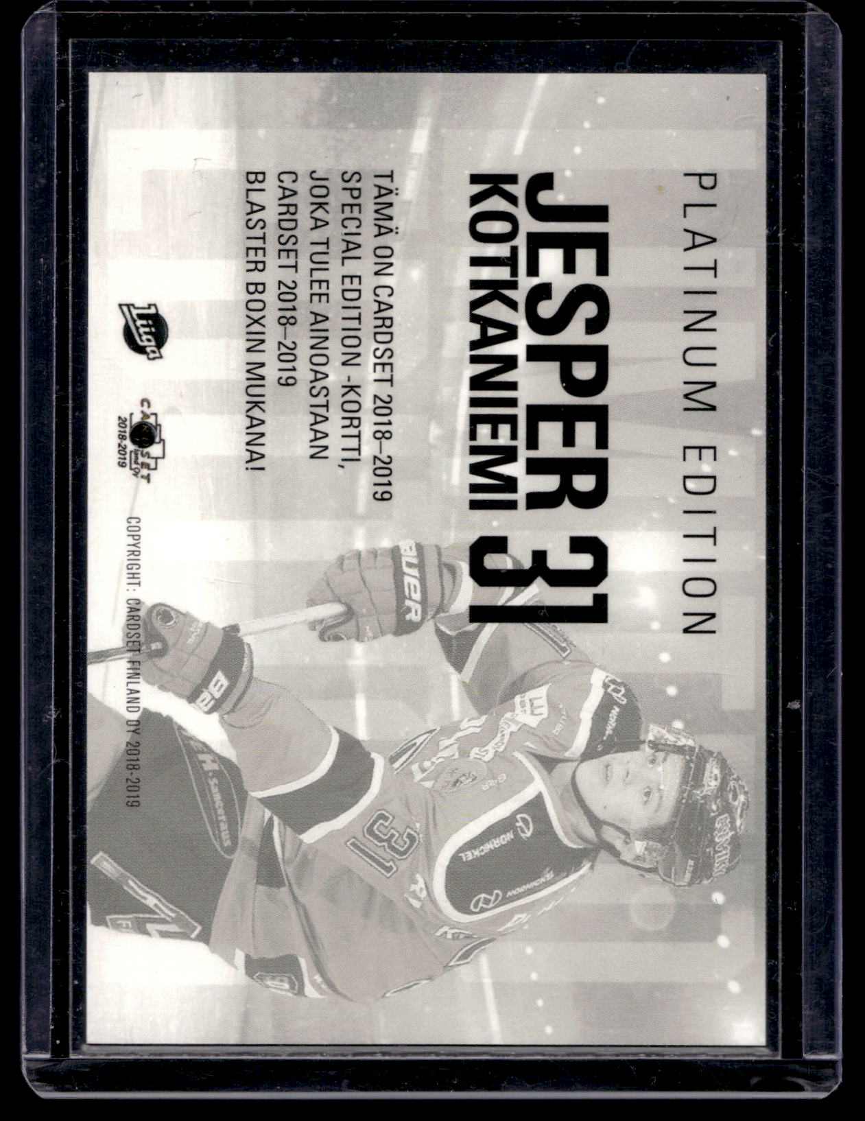 2018-19 Cardset - Limited Edition 2018 Series 1 - Jesperi Kotkaniemi