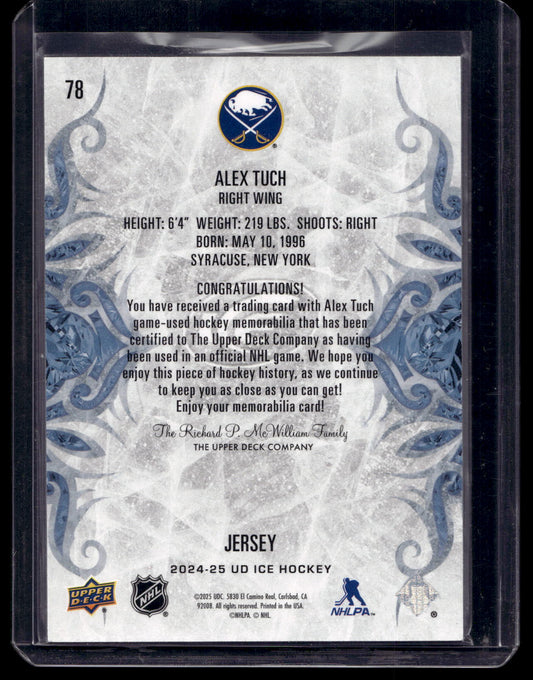 2024-25 Upper Deck Ice - Blue Jersey - Alex Tuch #78