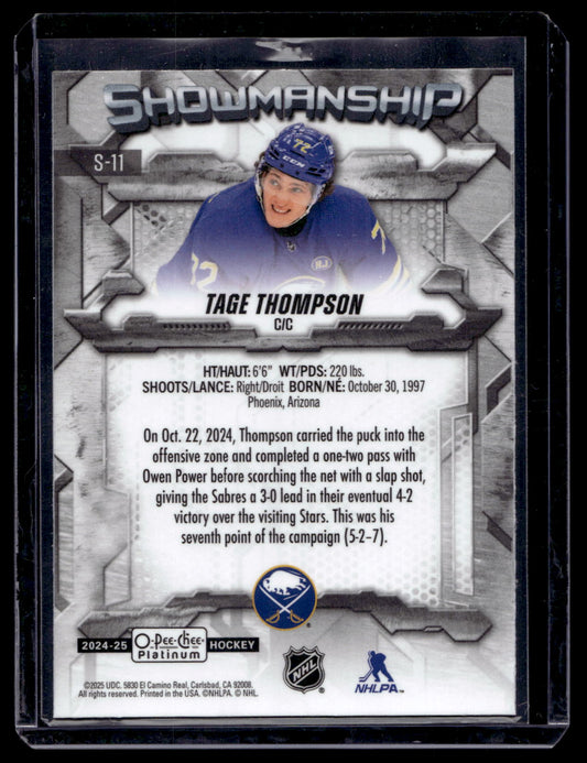 2024-25 Upper Deck OPC Platinum - Showmanship - Tage Thompson #S-11